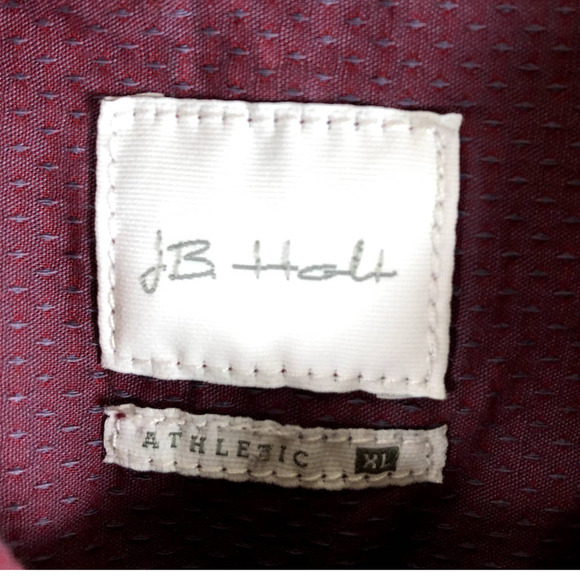 JB Holt Shirt Maroon Textured Athletic Fit Collared Button Down Size X Large - Picture 8 of 12